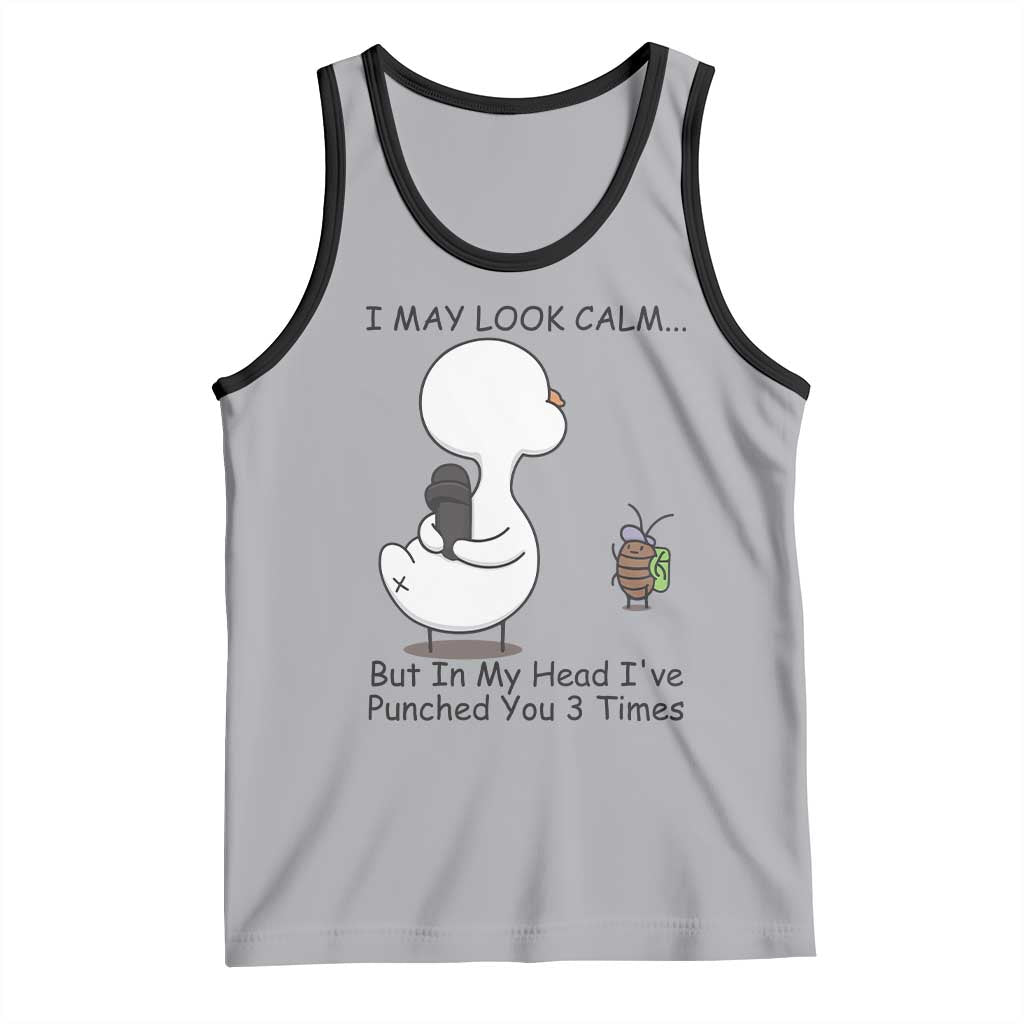 In My Head I Have Pecked You 3 Times Tank Top Funny Duck Sarcastic Farm Humor TS14 Athletic Heather Black Print Your Wear