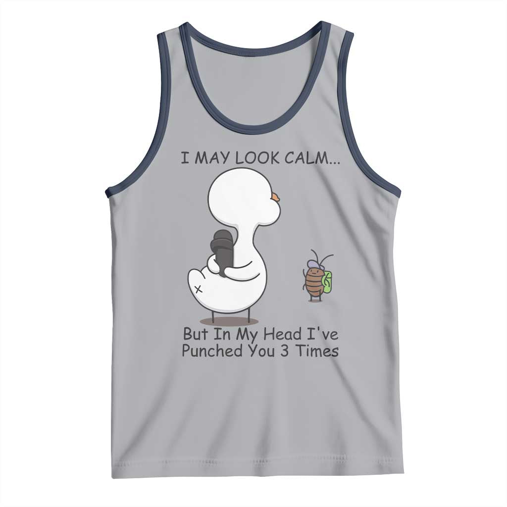 In My Head I Have Pecked You 3 Times Tank Top Funny Duck Sarcastic Farm Humor TS14 Athletic Heather Navy Print Your Wear