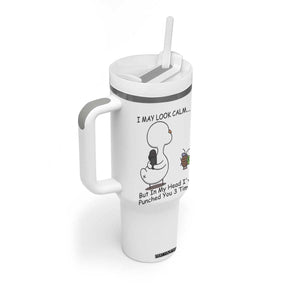 In My Head I Have Pecked You 3 Times Tumbler With Handle Funny Duck Sarcastic Farm Humor TS14 Print Your Wear
