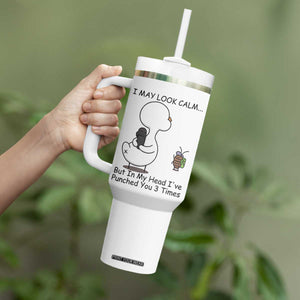 In My Head I Have Pecked You 3 Times Tumbler With Handle Funny Duck Sarcastic Farm Humor TS14 Print Your Wear