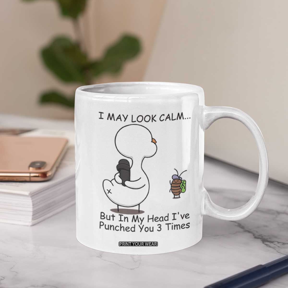 In My Head I Have Pecked You 3 Times Coffee Mug Funny Duck Sarcastic Farm Humor TS14 Print Your Wear