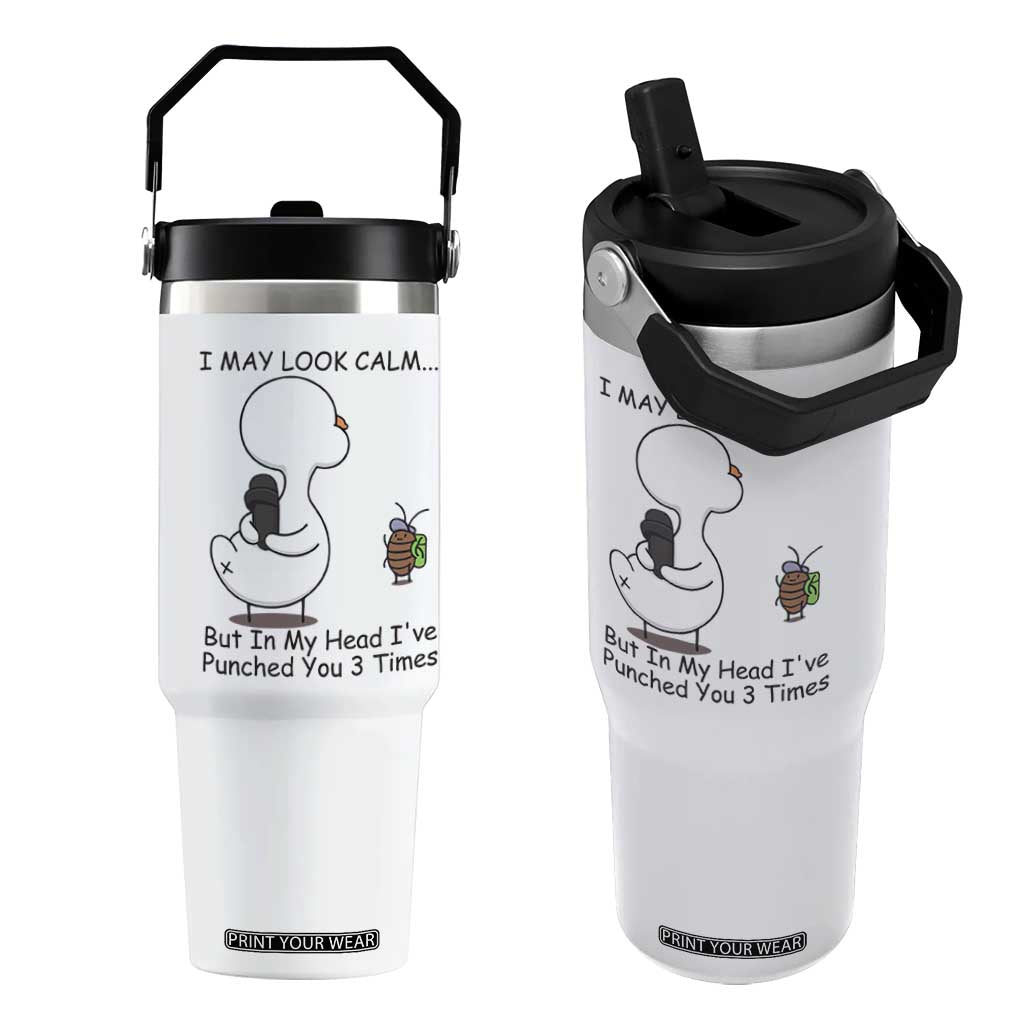 In My Head I Have Pecked You 3 Times Flip Straw Tumbler Funny Duck Sarcastic Farm Humor TS14 One Size: 30 oz White Print Your Wear