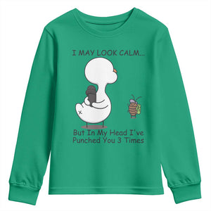 In My Head I Have Pecked You 3 Times Youth Sweatshirt Funny Duck Sarcastic Farm Humor TS14 Irish Green Print Your Wear