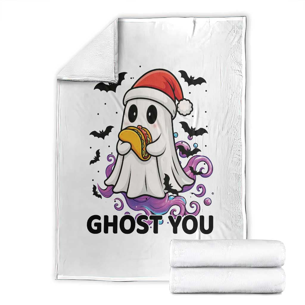 Funny Ghost Halloween Christmas Throw Blanket Ghost You TS14 White Print Your Wear