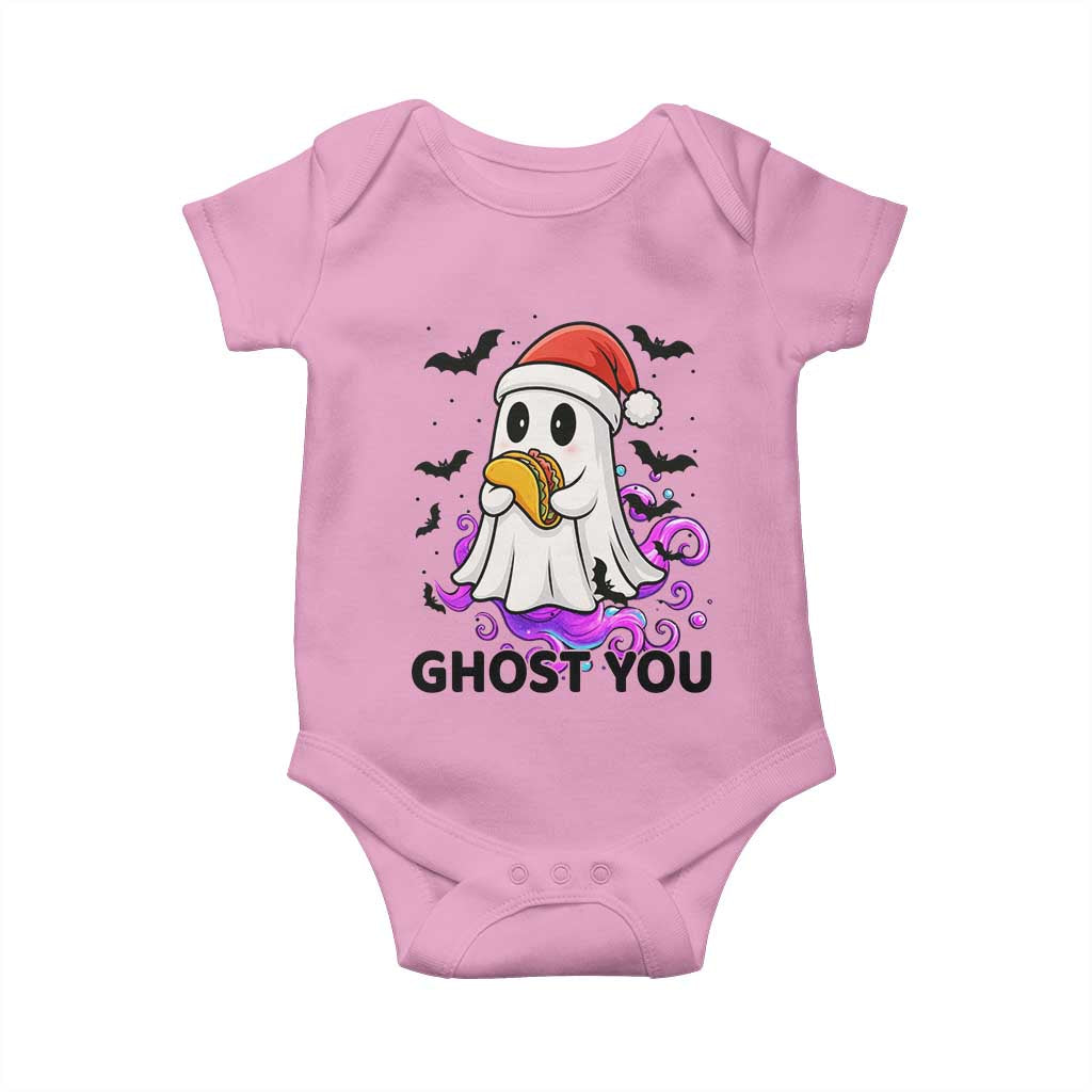 Funny Ghost Halloween Christmas Baby Onesie Ghost You TS14 Light Pink Print Your Wear