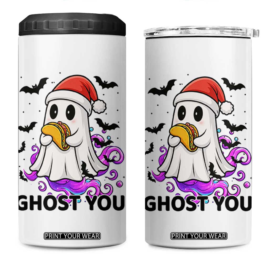 Funny Ghost Halloween Christmas 4 in 1 Can Cooler Tumbler Ghost You TS14 One Size: 16 oz White Print Your Wear