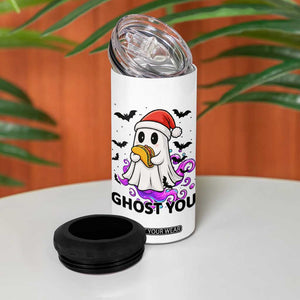 Funny Ghost Halloween Christmas 4 in 1 Can Cooler Tumbler Ghost You TS14 Print Your Wear