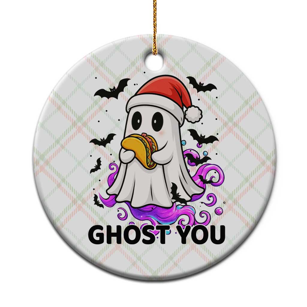 Funny Ghost Halloween Xmas Ceramic Ornament Ghost You TS14 1pc Christmas Plaid Print Your Wear