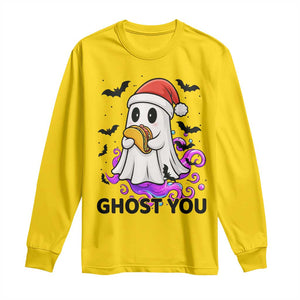 Funny Ghost Halloween Christmas Long Sleeve Shirt Ghost You - Print Your Wear