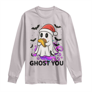 Funny Ghost Halloween Christmas Long Sleeve Shirt Ghost You - Print Your Wear