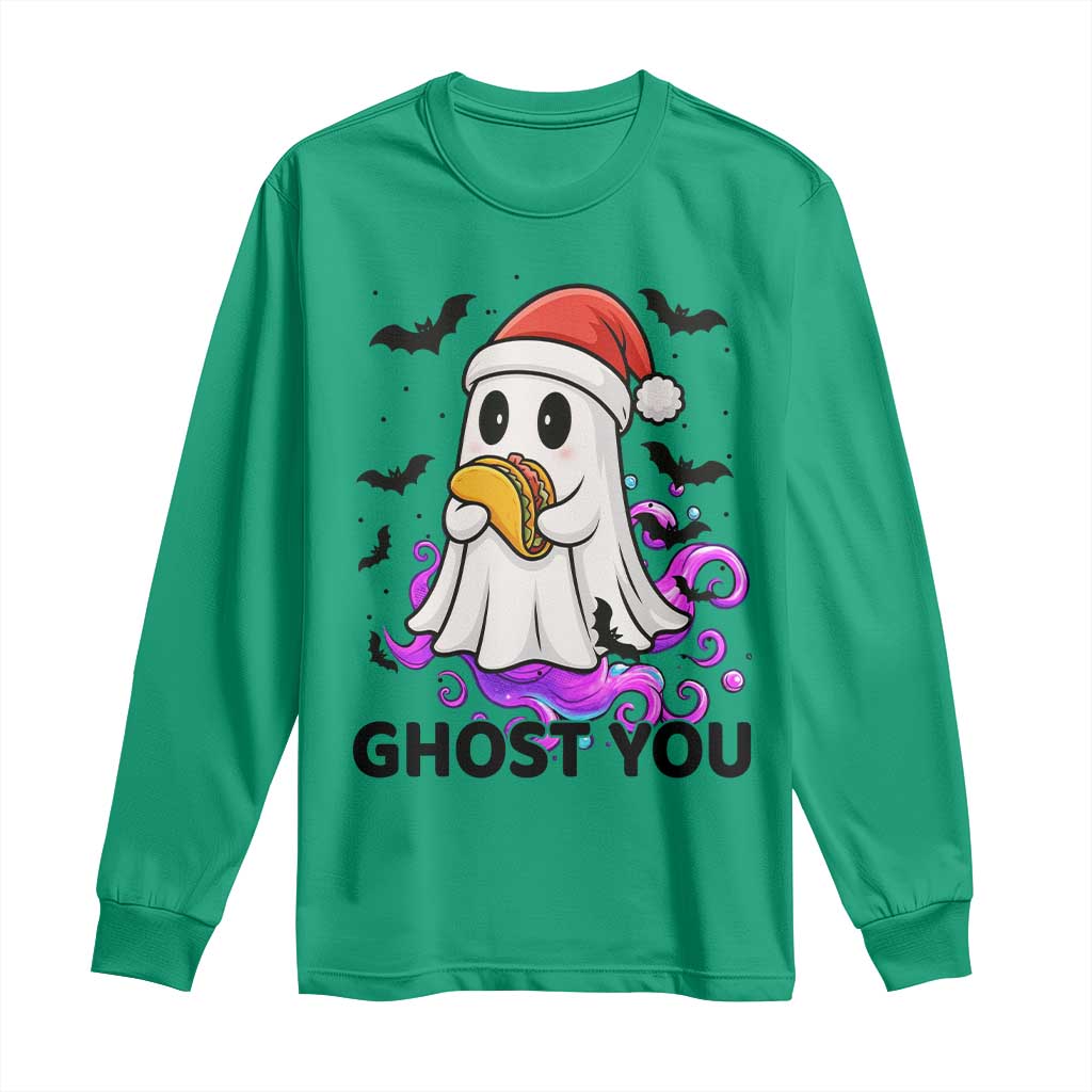 Funny Ghost Halloween Christmas Long Sleeve Shirt Ghost You TS14 Irish Green Print Your Wear