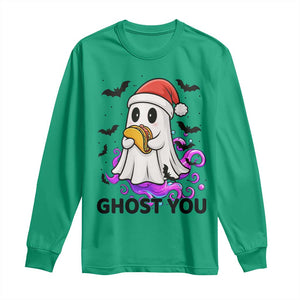 Funny Ghost Halloween Christmas Long Sleeve Shirt Ghost You - Print Your Wear