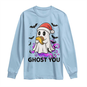 Funny Ghost Halloween Christmas Long Sleeve Shirt Ghost You - Print Your Wear