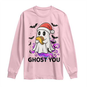 Funny Ghost Halloween Christmas Long Sleeve Shirt Ghost You - Print Your Wear