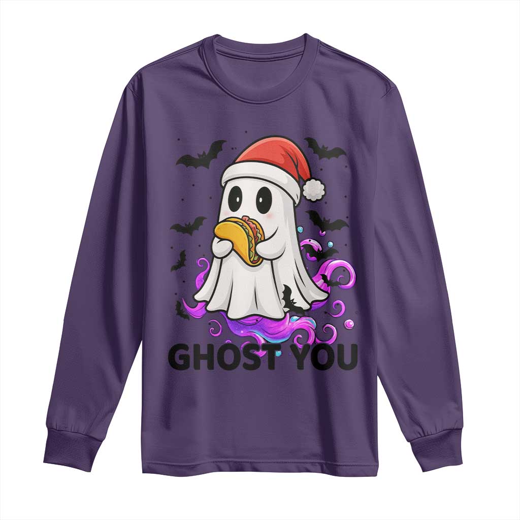 Funny Ghost Halloween Christmas Long Sleeve Shirt Ghost You TS14 Purple Print Your Wear