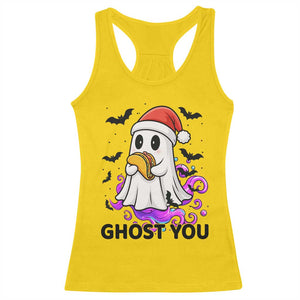 Funny Ghost Halloween Christmas Racerback Tank Top Ghost You - Print Your Wear
