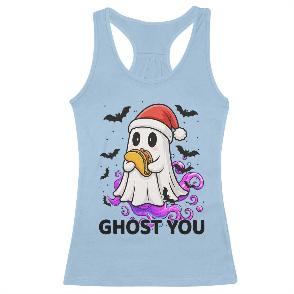 Funny Ghost Halloween Christmas Racerback Tank Top Ghost You TS14 Light Blue Print Your Wear