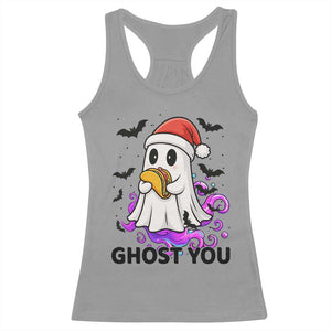 Funny Ghost Halloween Christmas Racerback Tank Top Ghost You - Print Your Wear