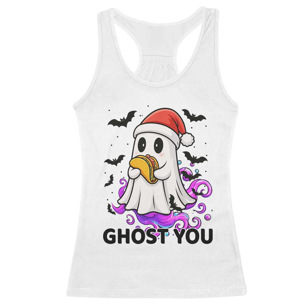 Funny Ghost Halloween Christmas Racerback Tank Top Ghost You TS14 White Print Your Wear