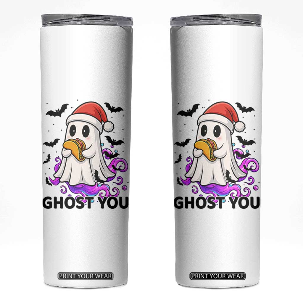 Funny Ghost Halloween Christmas Skinny Tumbler Ghost You TS14 White Print Your Wear