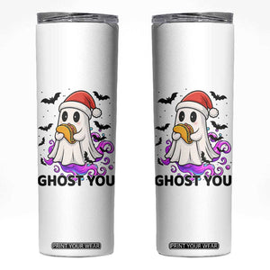 Funny Ghost Halloween Christmas Skinny Tumbler Ghost You TS14 White Print Your Wear