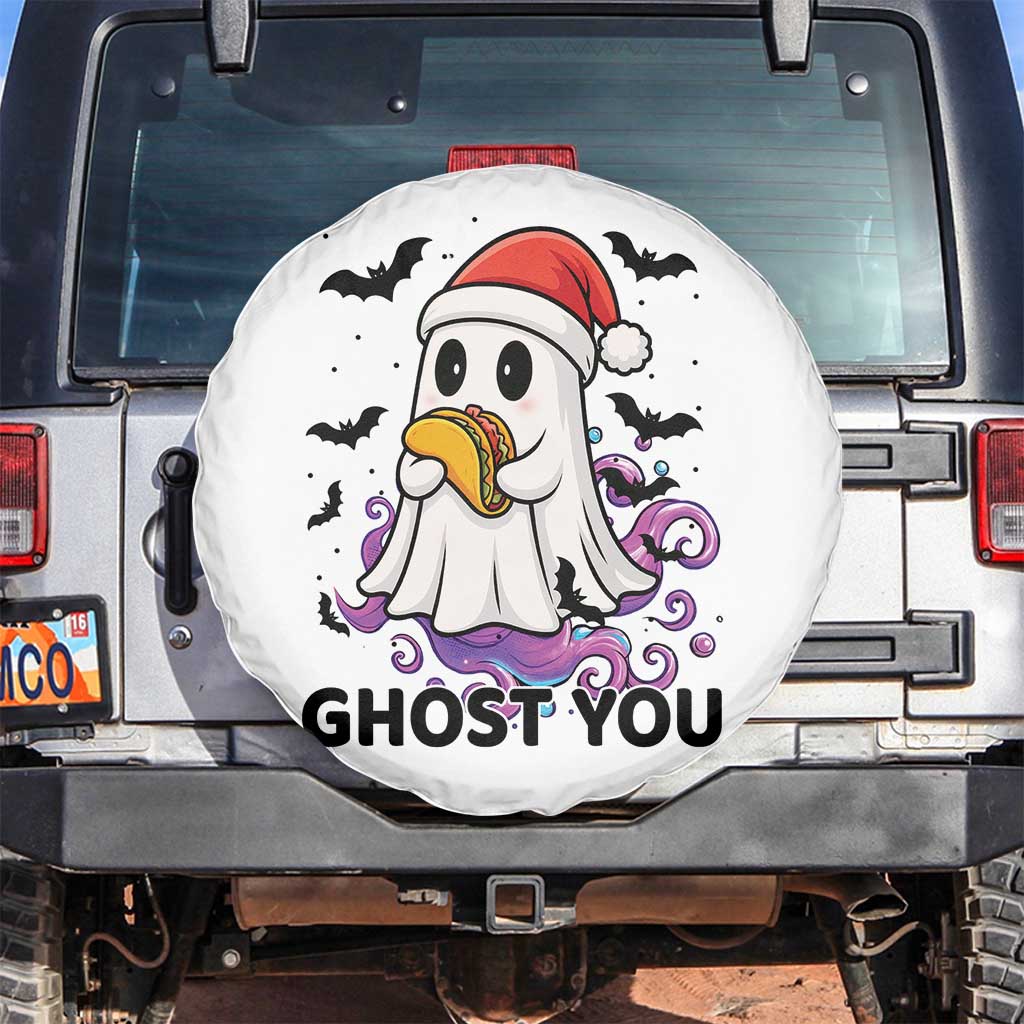 Funny Ghost Halloween Christmas Spare Tire Cover Ghost You TS14 No hole White Print Your Wear