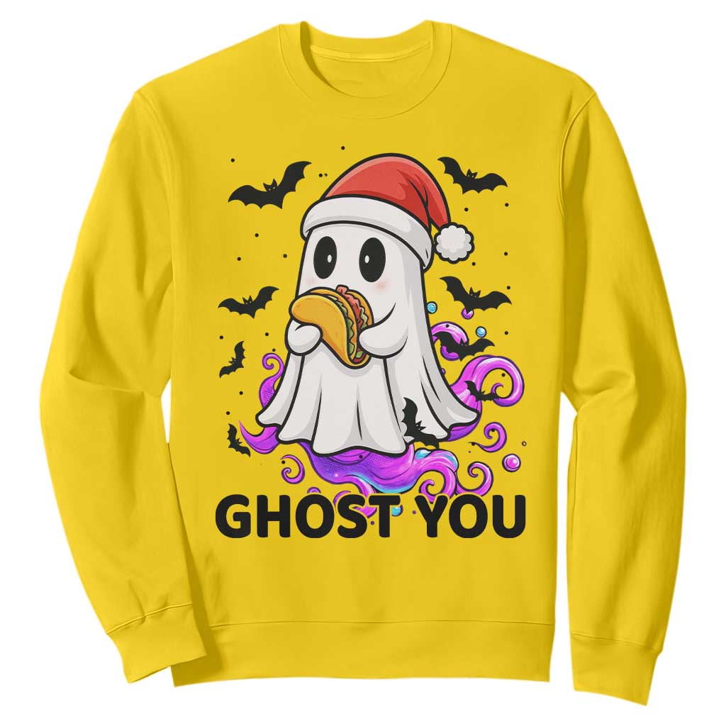 Funny Ghost Halloween Christmas Sweatshirt Ghost You TS14 Daisy Print Your Wear