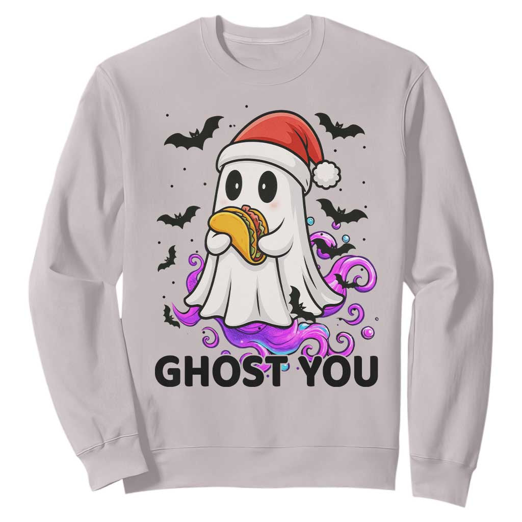 Funny Ghost Halloween Christmas Sweatshirt Ghost You TS14 Ice Gray Print Your Wear