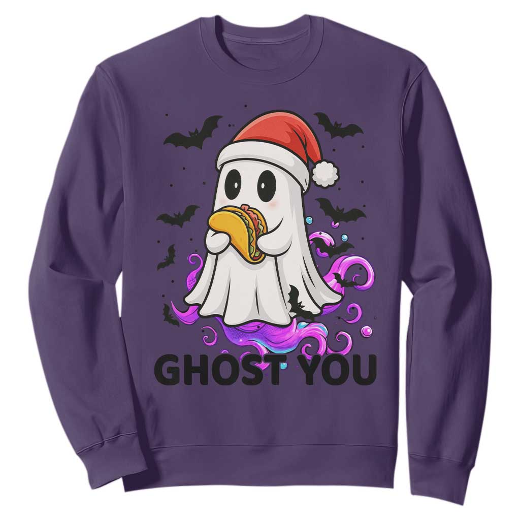 Funny Ghost Halloween Christmas Sweatshirt Ghost You TS14 Purple Print Your Wear