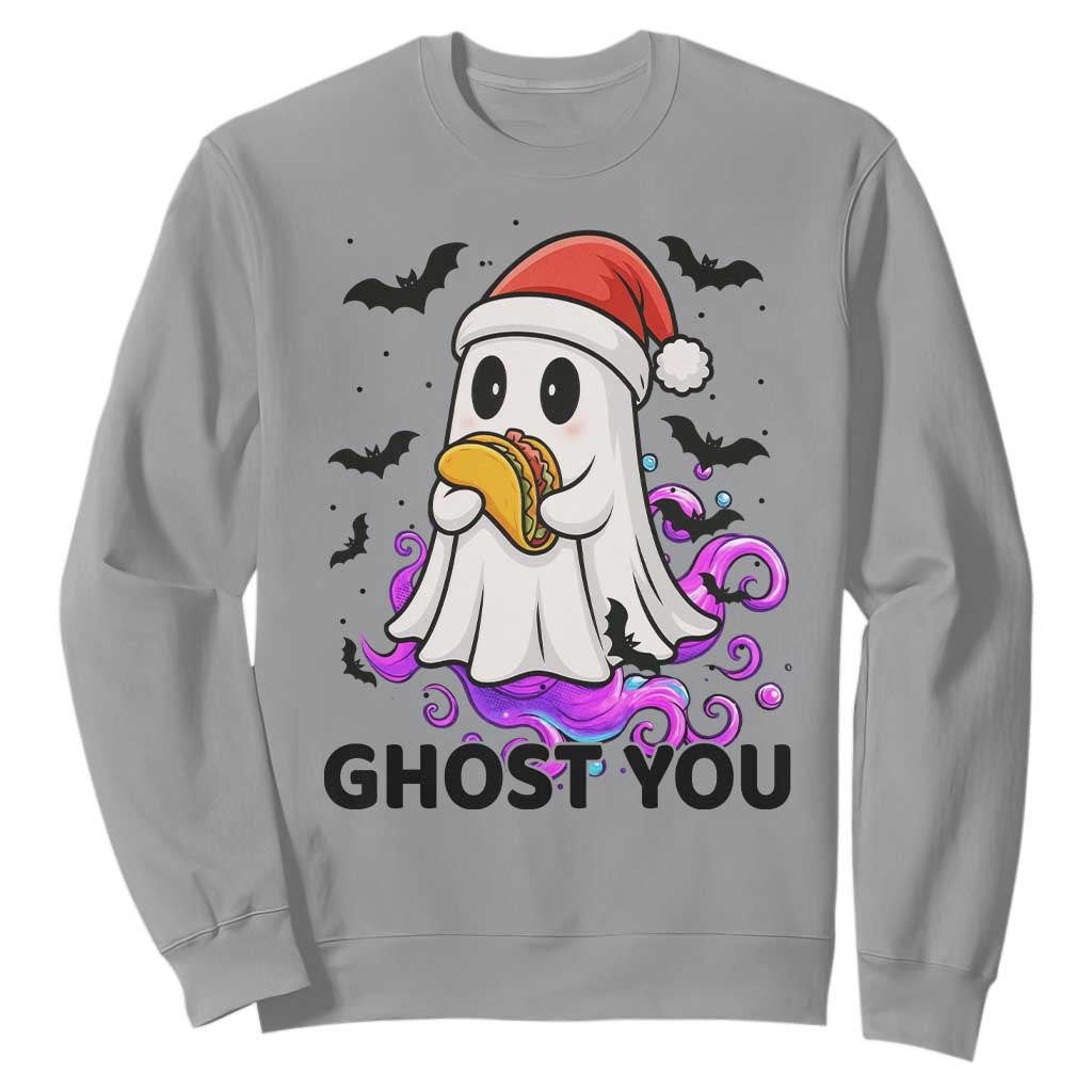 Funny Ghost Halloween Christmas Sweatshirt Ghost You TS14 Sport Gray Print Your Wear