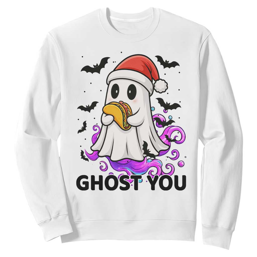 Funny Ghost Halloween Christmas Sweatshirt Ghost You TS14 White Print Your Wear