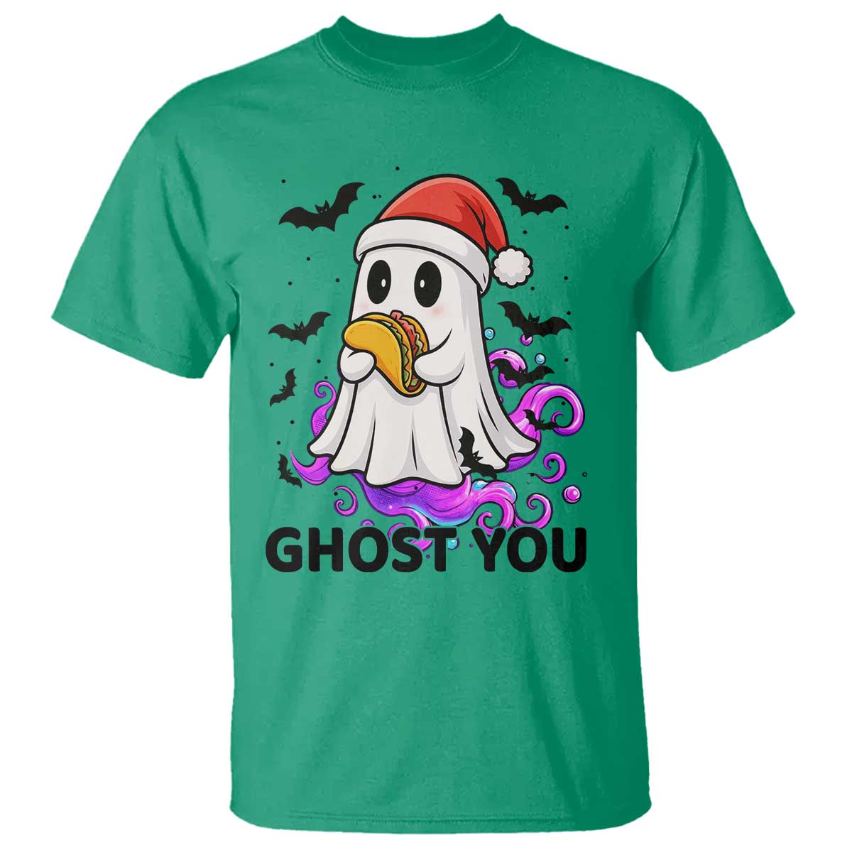 Funny Ghost Halloween Christmas T Shirt Ghost You TS14 Irish Green Print Your Wear