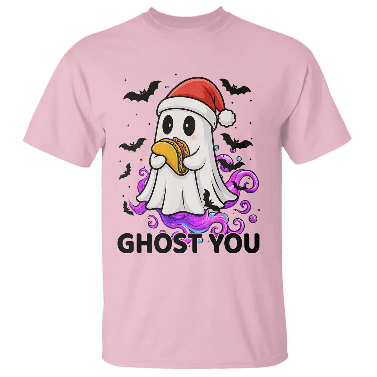 Funny Ghost Halloween Christmas T Shirt Ghost You TS14 Light Pink Print Your Wear