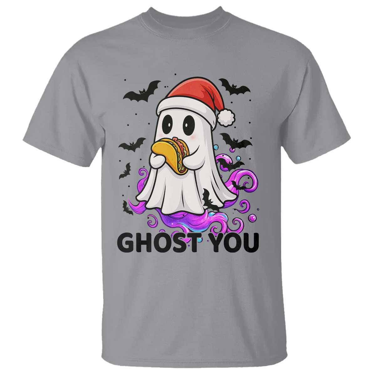 Funny Ghost Halloween Christmas T Shirt Ghost You TS14 Sport Gray Print Your Wear
