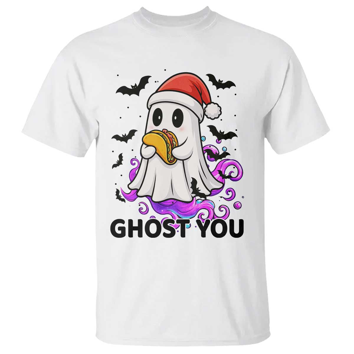 Funny Ghost Halloween Christmas T Shirt Ghost You - Print Your Wear