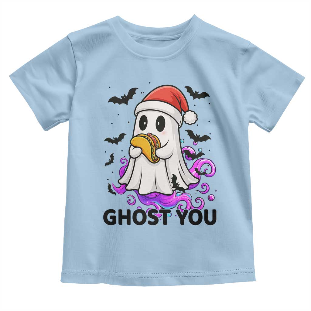 Funny Ghost Halloween Christmas Toddler T Shirt Ghost You TS14 Light Blue Print Your Wear