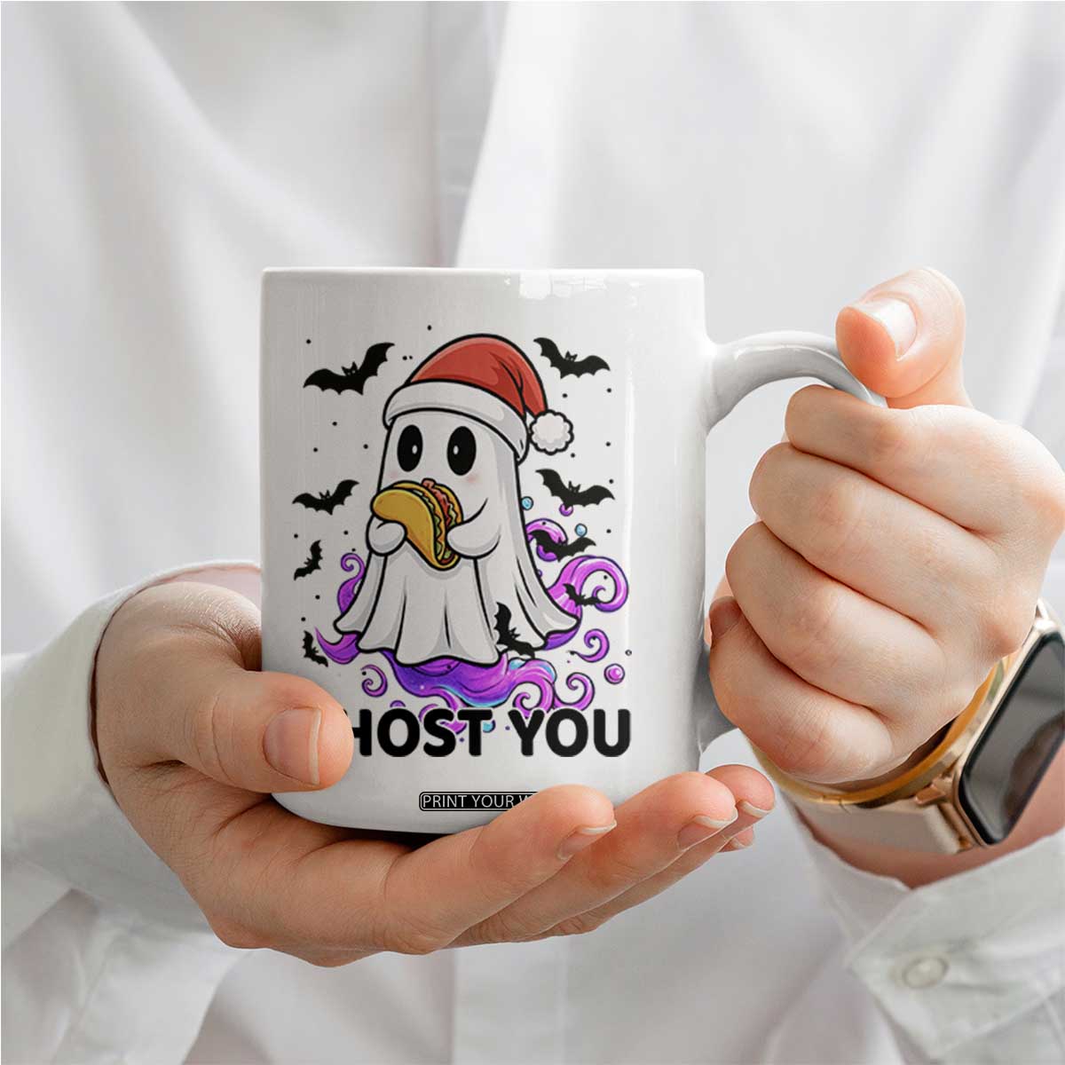 Funny Ghost Halloween Christmas Coffee Mug Ghost You TS14 Print Your Wear