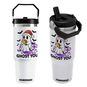 Funny Ghost Halloween Christmas Flip Straw Tumbler Ghost You TS14 One Size: 30 oz White Print Your Wear