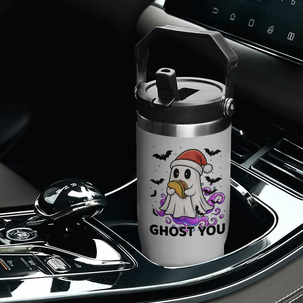 Funny Ghost Halloween Christmas Flip Straw Tumbler Ghost You TS14 Print Your Wear