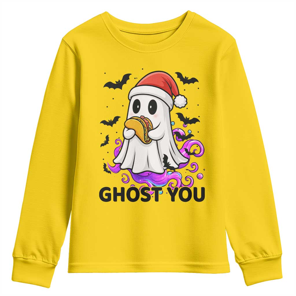 Funny Ghost Halloween Christmas Youth Sweatshirt Ghost You TS14 Daisy Print Your Wear