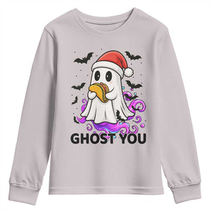 Funny Ghost Halloween Christmas Youth Sweatshirt Ghost You TS14 Ice Gray Print Your Wear