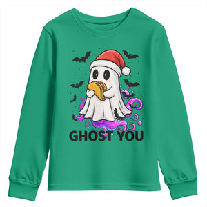 Funny Ghost Halloween Christmas Youth Sweatshirt Ghost You - Print Your Wear