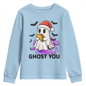 Funny Ghost Halloween Christmas Youth Sweatshirt Ghost You - Print Your Wear
