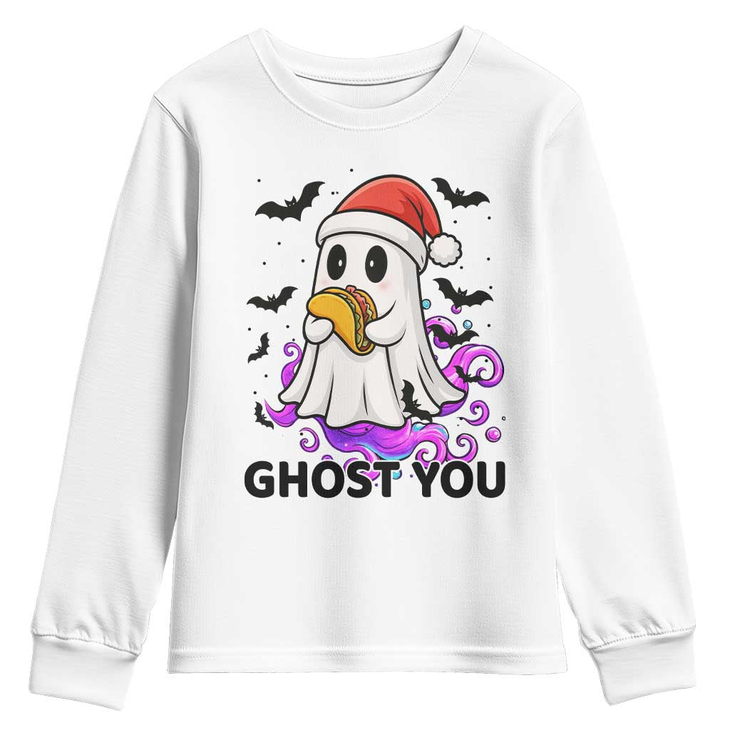 Funny Ghost Halloween Christmas Youth Sweatshirt Ghost You - Print Your Wear
