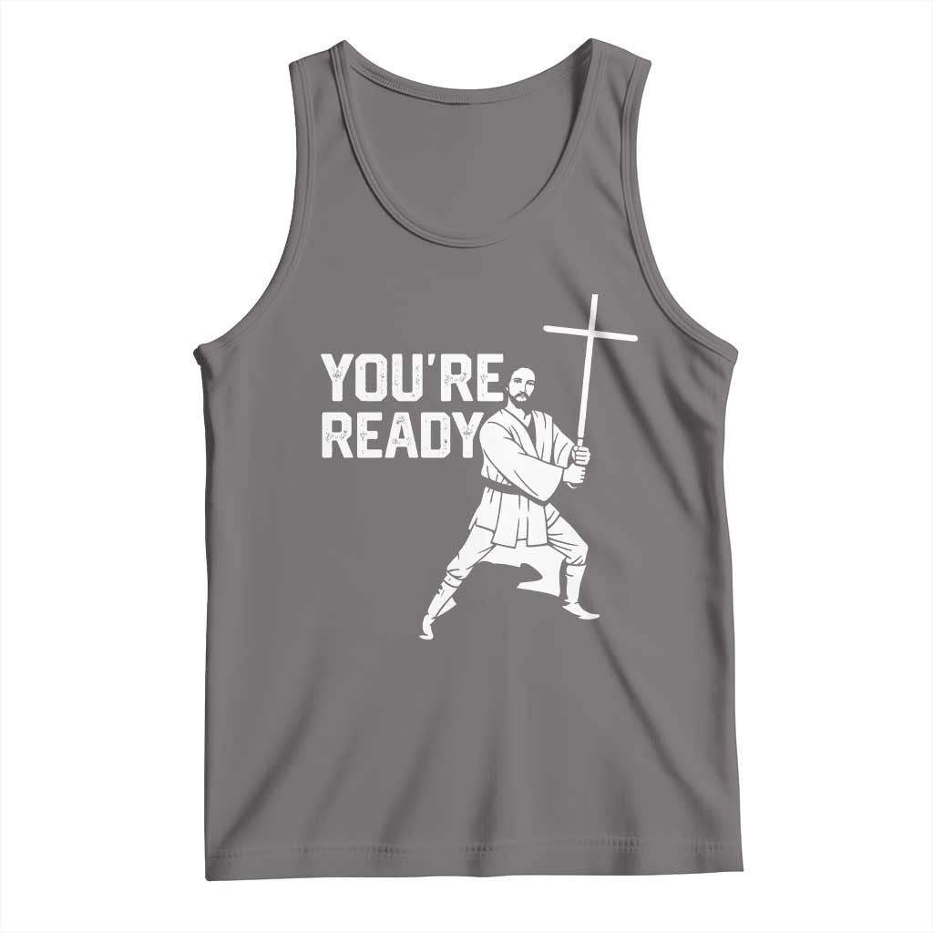 Funny Jesus Christian Meme Tank Top You Are Ready TS14 Deep Heather Print Your Wear