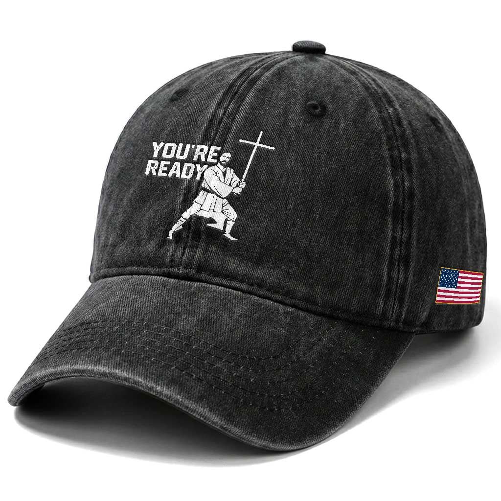 Funny Jesus Christian Meme Washed Cotton Baseball Cap You Are Ready TS14 Print Your Wear
