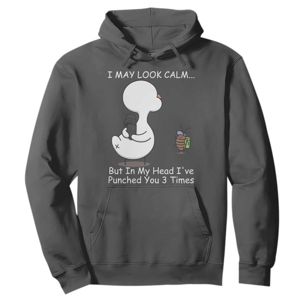 Duck Sarcastic Farm Hoodie In My Head I Have Pecked You 3 Times TS14 Dark Heather Print Your Wear