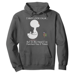 Duck Sarcastic Farm Hoodie In My Head I Have Pecked You 3 Times TS14 Dark Heather Print Your Wear
