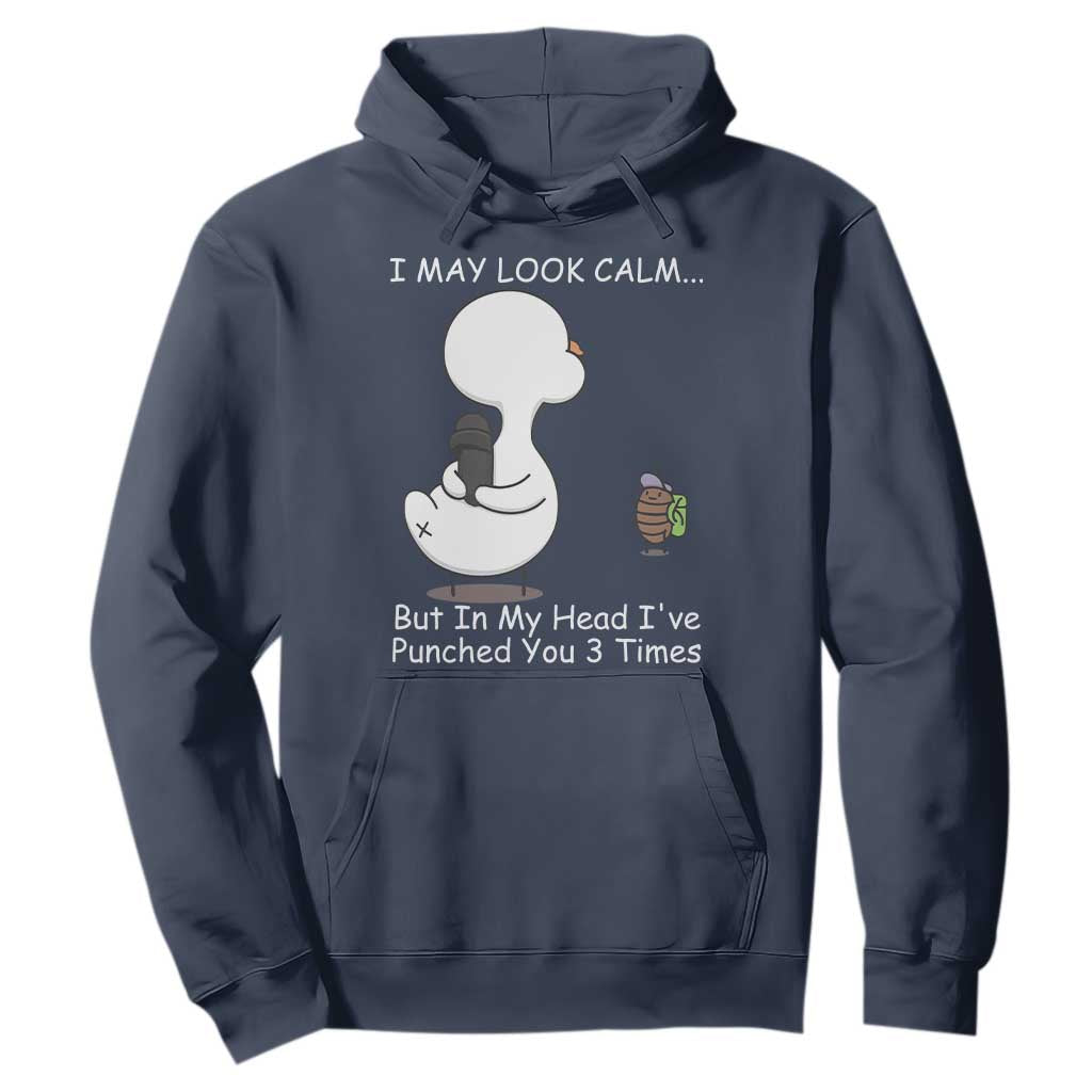 Duck Sarcastic Farm Hoodie In My Head I Have Pecked You 3 Times TS14 Navy Print Your Wear