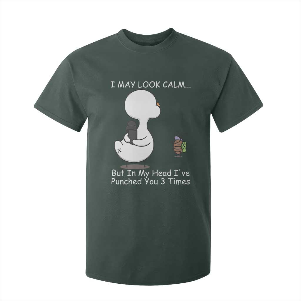 Duck Sarcastic Farm T Shirt For Kid In My Head I Have Pecked You 3 Times TS14 Dark Forest Green Print Your Wear